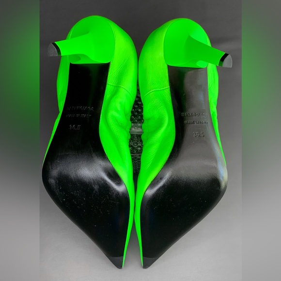 💥 SALE 💥 BALENCIAGA Knife cinch heels, neon green - Picture 5 of 7